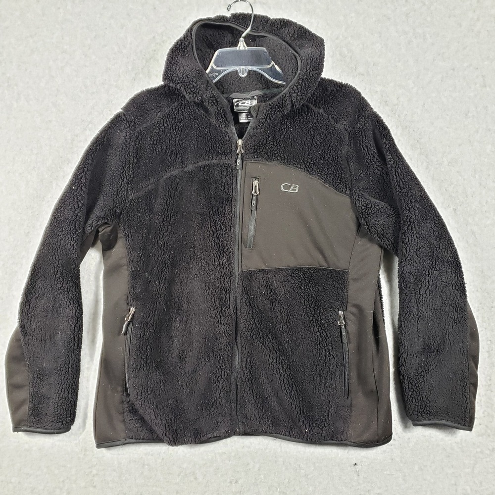 CB Sports Fleece Hoodie‎ Jacket Black XL Full Zip Pockets Mens Casual Warm
